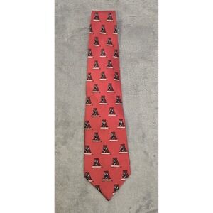 Campus Classics Alabama Crimson Tide Silk Tie Mens Red Elephant Logo NCAA 4 Inch